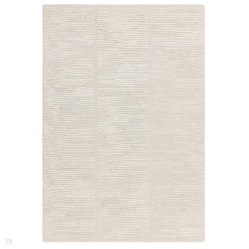 Zennith Modern Plain Subtle Vertical Linear Column Hand-Woven Hi-Lo Textured Boucle Low Profile Wool Loop Pile Cream Rug-Asiatic Carpets-Rug Love - The Most Loved Rug Store